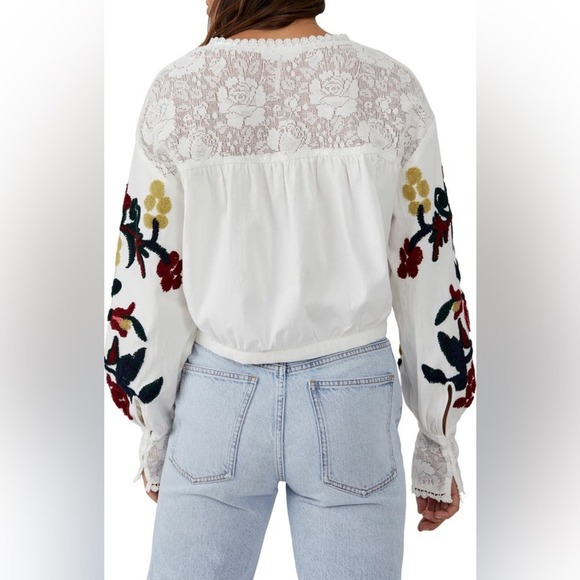 Free People | Meadows Embroidered Crop Top Size Medium - Picture 9 of 9
